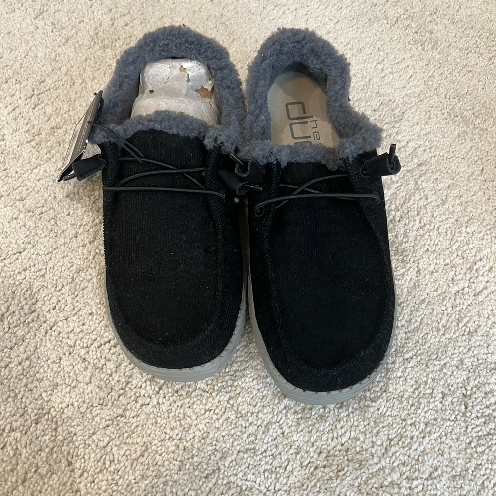 HEYDUDE Black and Gray Slip-On Shoes